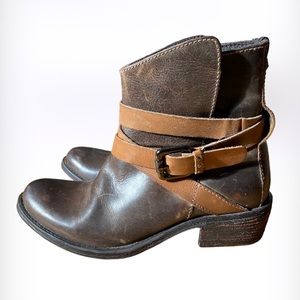 NEW Rudsak Leather Ankle Boots Brown Size 38